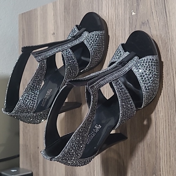 MICHAEL Michael Kors Berkley T-Strap Rhinestone heels - Picture 2 of 5